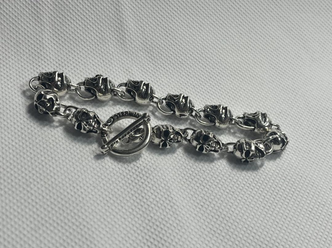 【新品】STERLING SILVER スカル ブレスレット