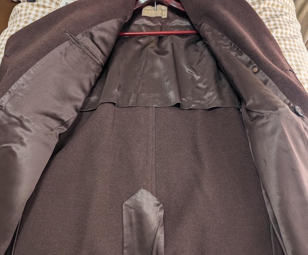 Aqascutum　希少40sダブルワラント　肉厚ウールコート　ブラウン系