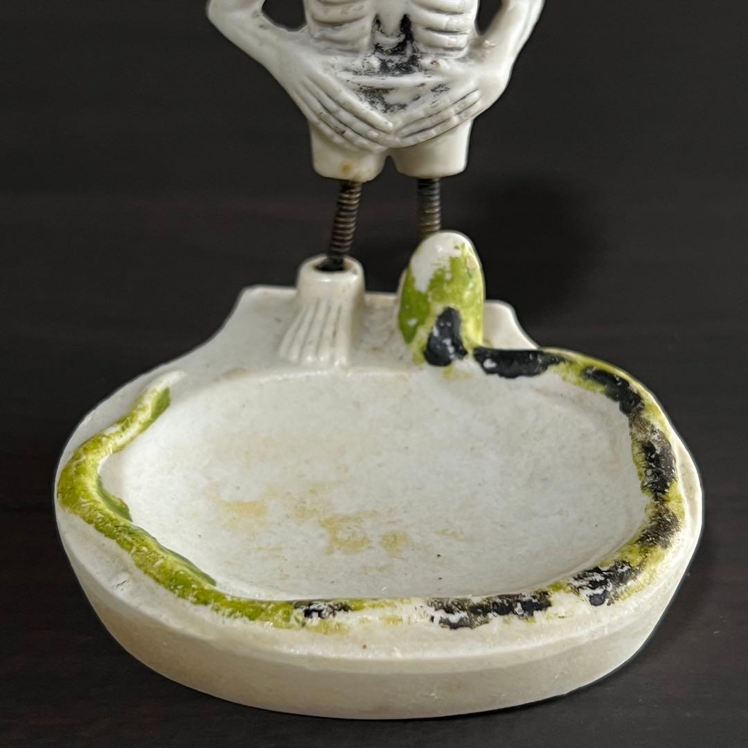 40s 50s ビンテージ スカル 髑髏 骸骨 灰皿 蛇 ガイコツ バネ脚 レア