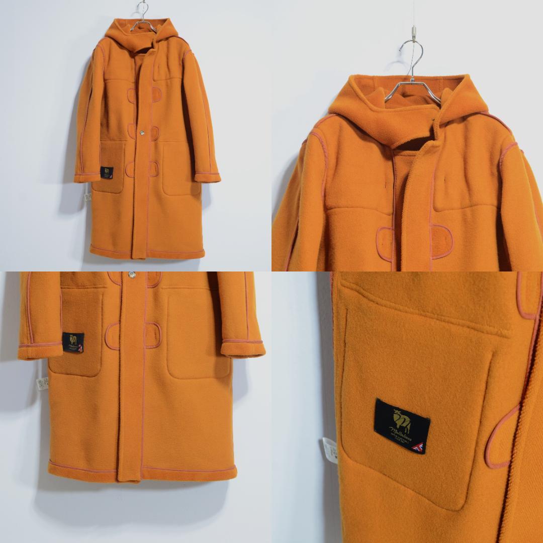 超極上品 マラリウス カットパイル モンゴメリー ダッフルコート オレンジ 36