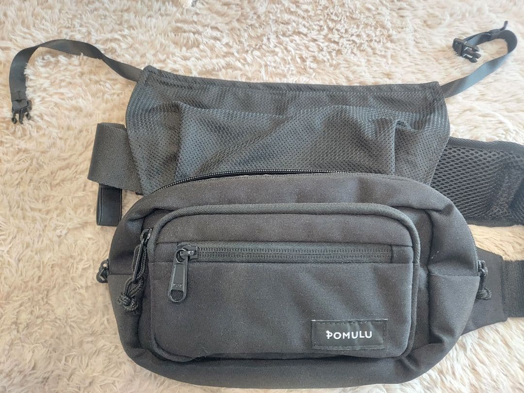 POMULU 赤ちゃんスリング抱っこ紐ショルダーバッグ2Wayブラック