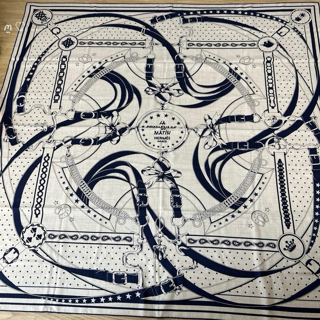 HERMESエルメス　カレジェアン　140　朝の散歩バンダナ　カシシル　ストール