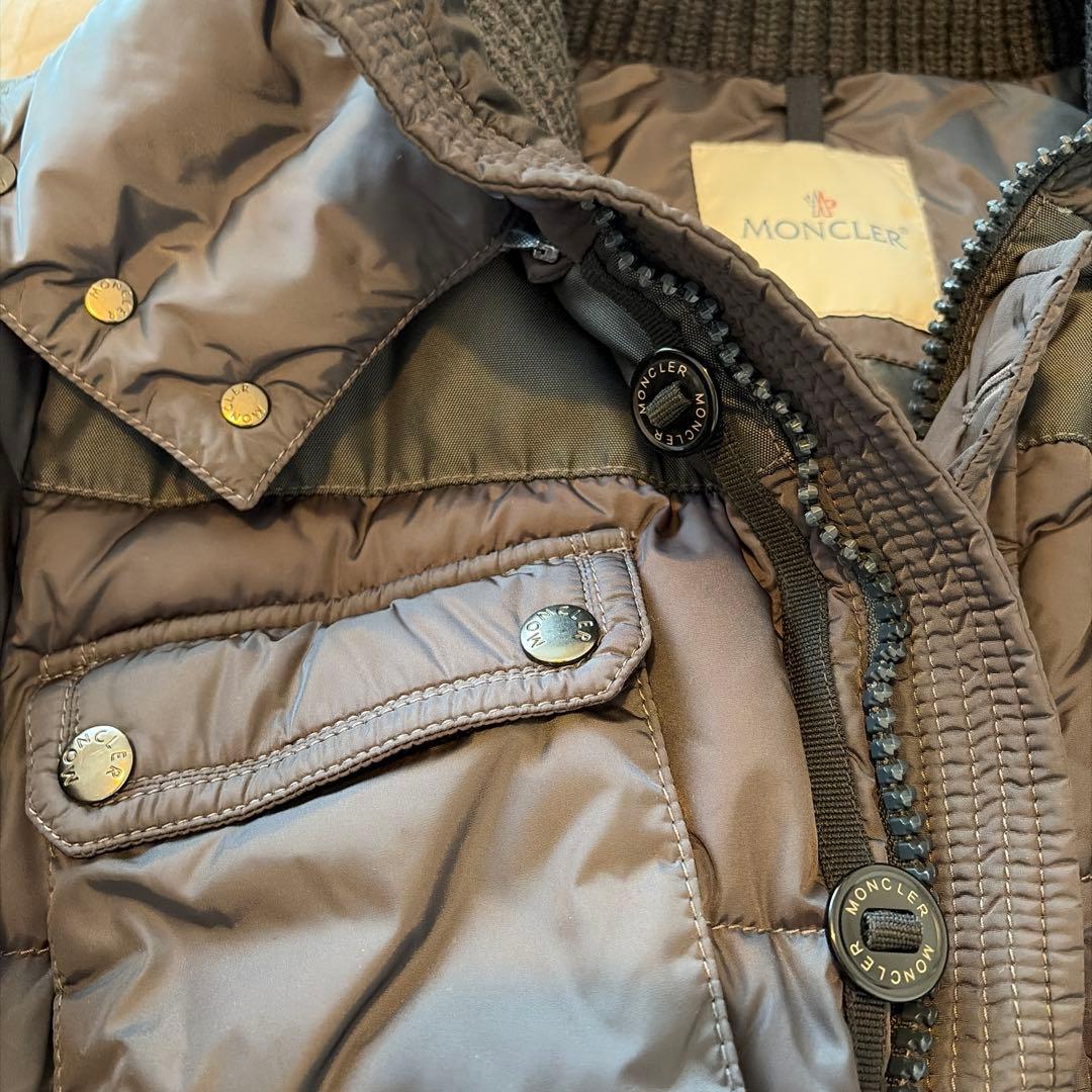MONCLER フード付きダウンジャケット グレー