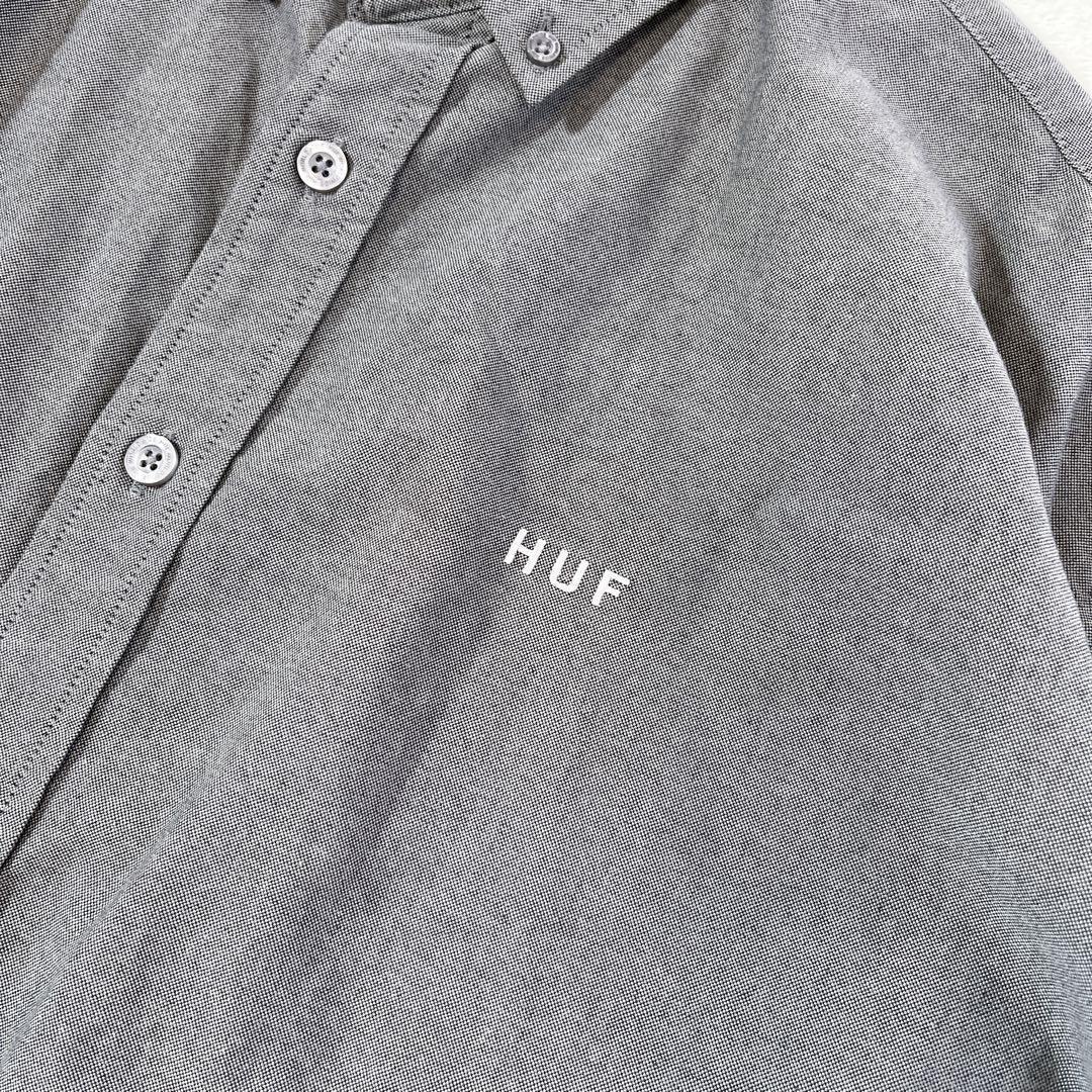 極美品 HUF ハフ シャツ 《M》 オックスフォード ロゴ 長袖 ボタンダウン