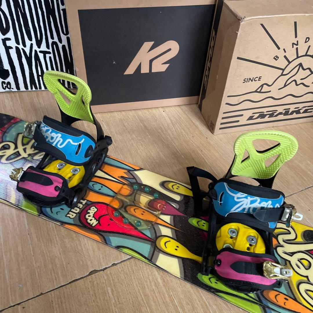 SPOON　スプーン　キッズスノーボードセット　バイン付4点セット