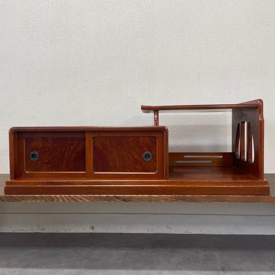 美品 和風 唐木家具 置き床 飾り棚 置床 欅 無垢材 収納 工芸品 和製家具