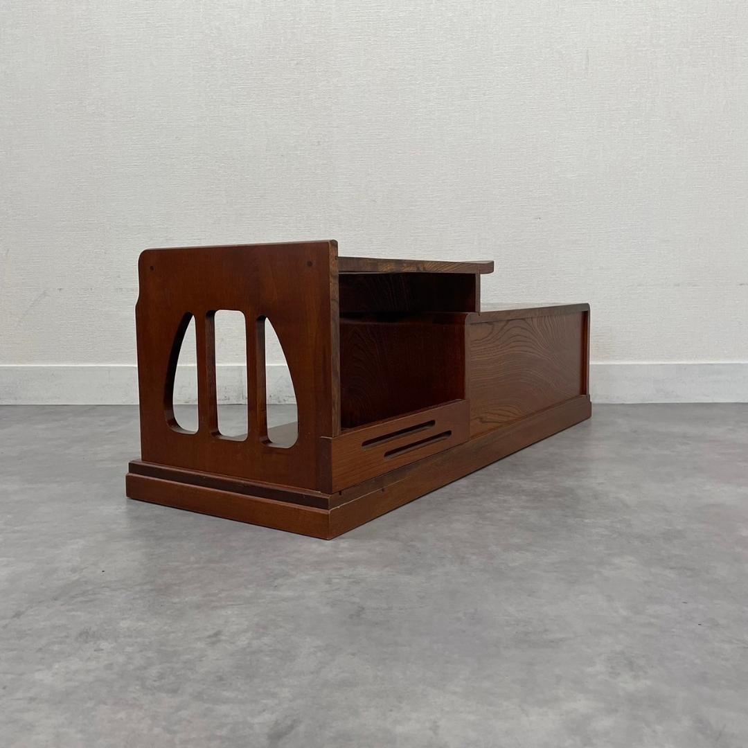 美品 和風 唐木家具 置き床 飾り棚 置床 欅 無垢材 収納 工芸品 和製家具