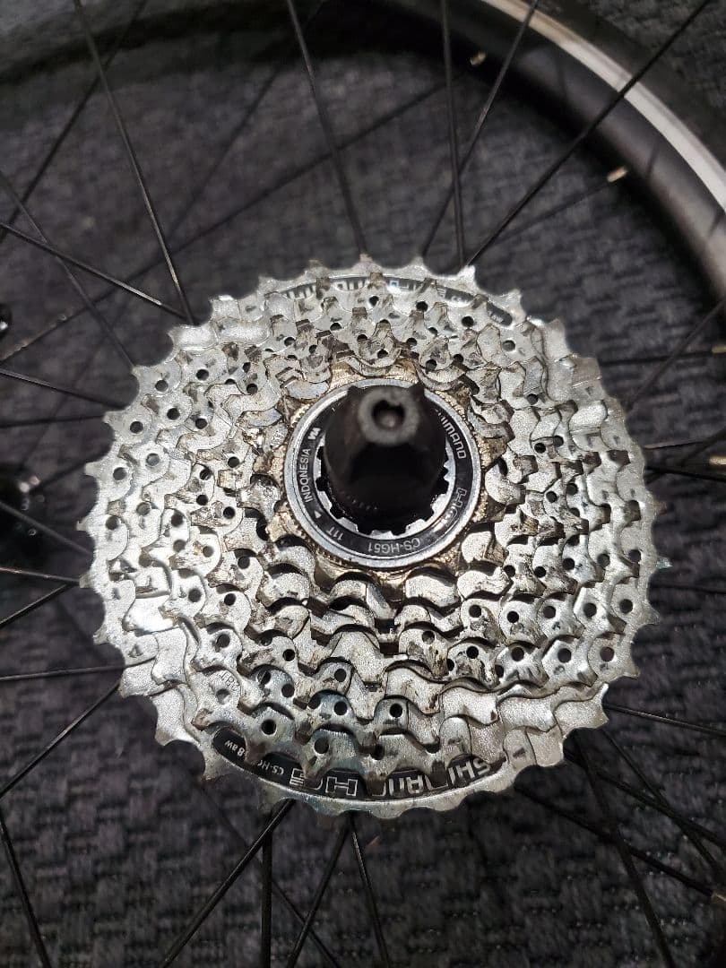 TREK カーボンフレーム、フォーク、前後ホイールセット、後ろ変速ギア付き