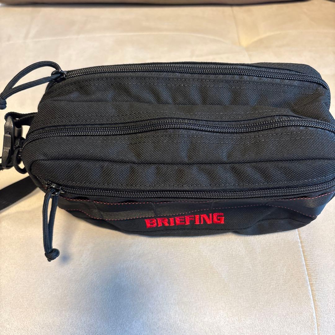 【美品】BRIEFING GOLF ダブルジッパーポーチ　ブラック