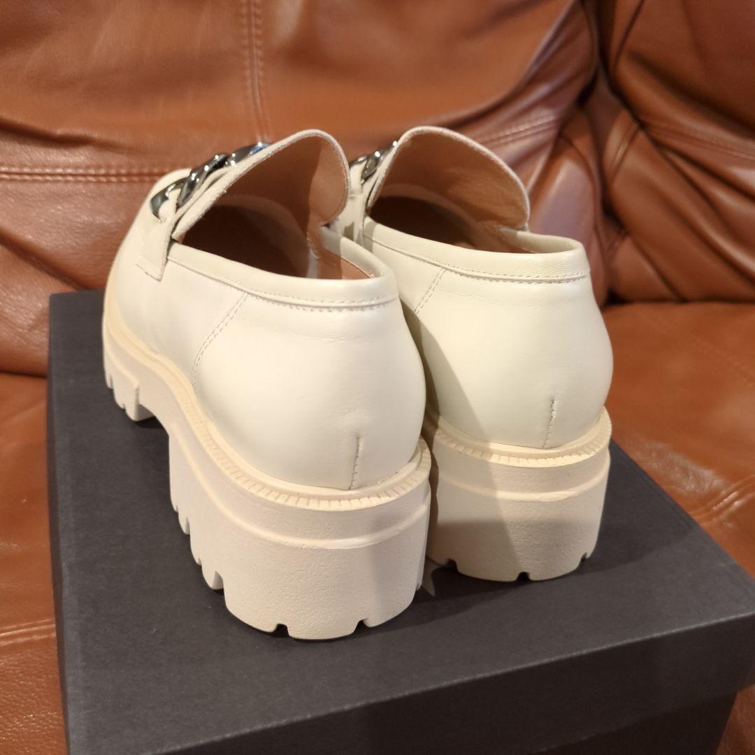 BONTRE　本革　白　ローファー　24.5厚底　新品