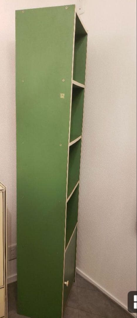 昭和レトロ 家具 レトロポップ グリーン 縦長 収納棚 飾り棚 キャビネット