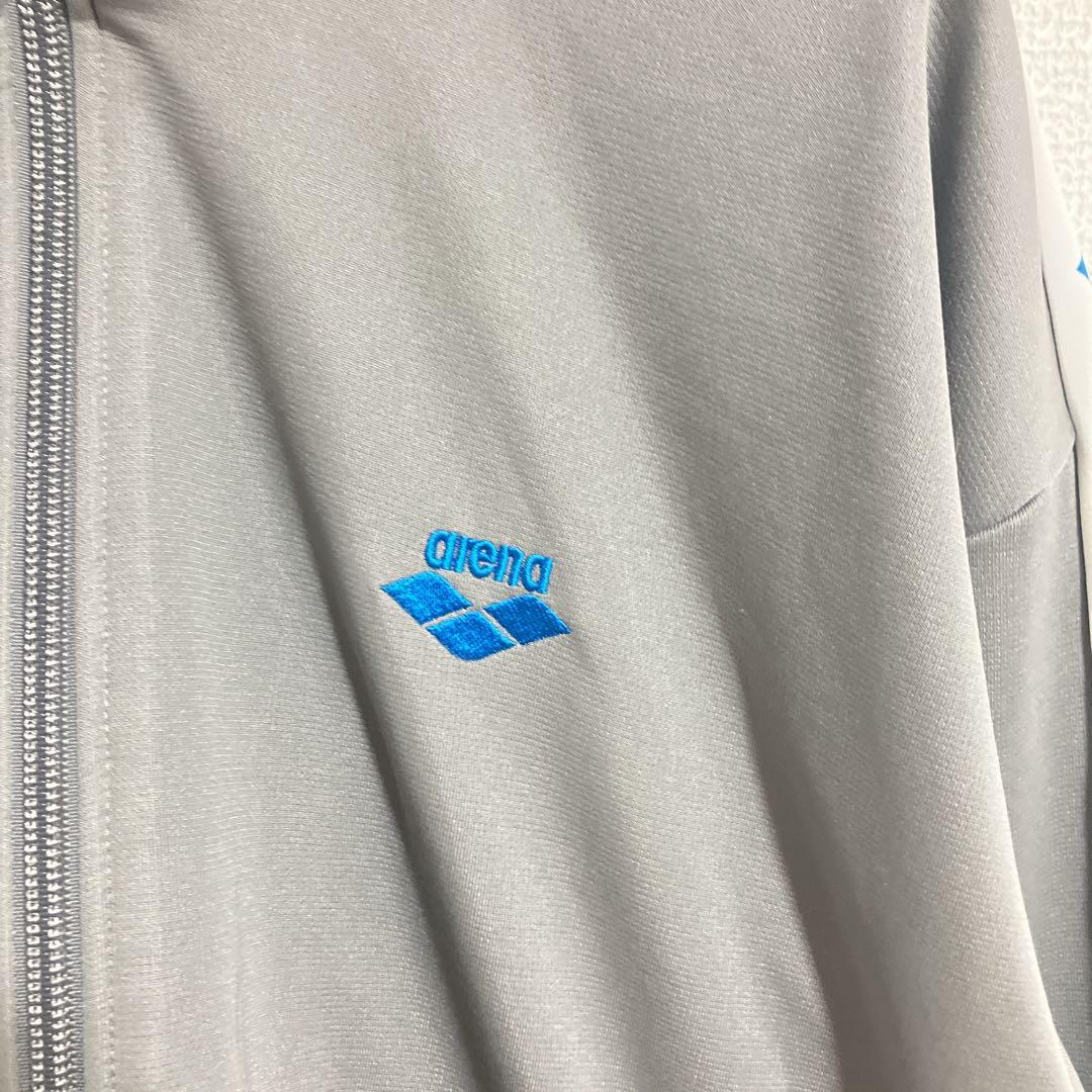 【セットアップ】arena アリーナ　刺繍　デサント製　ジャージ上下　グレー　L
