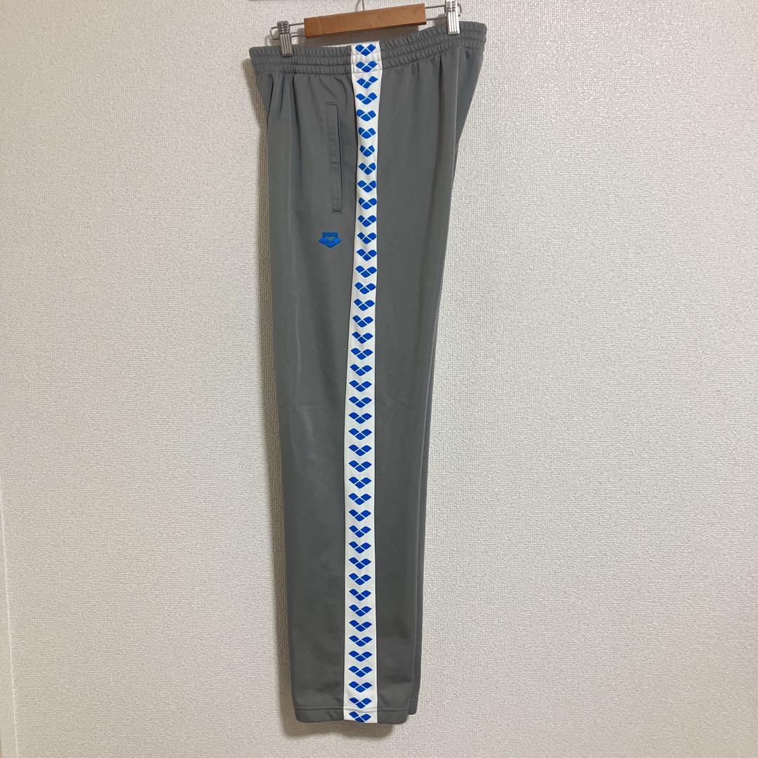 【セットアップ】arena アリーナ　刺繍　デサント製　ジャージ上下　グレー　L