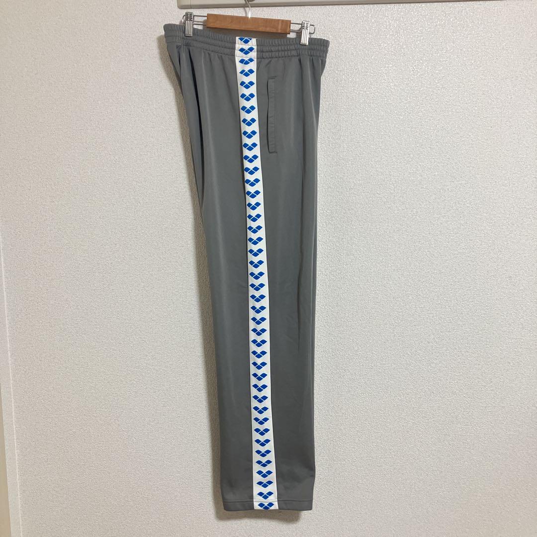 【セットアップ】arena アリーナ　刺繍　デサント製　ジャージ上下　グレー　L