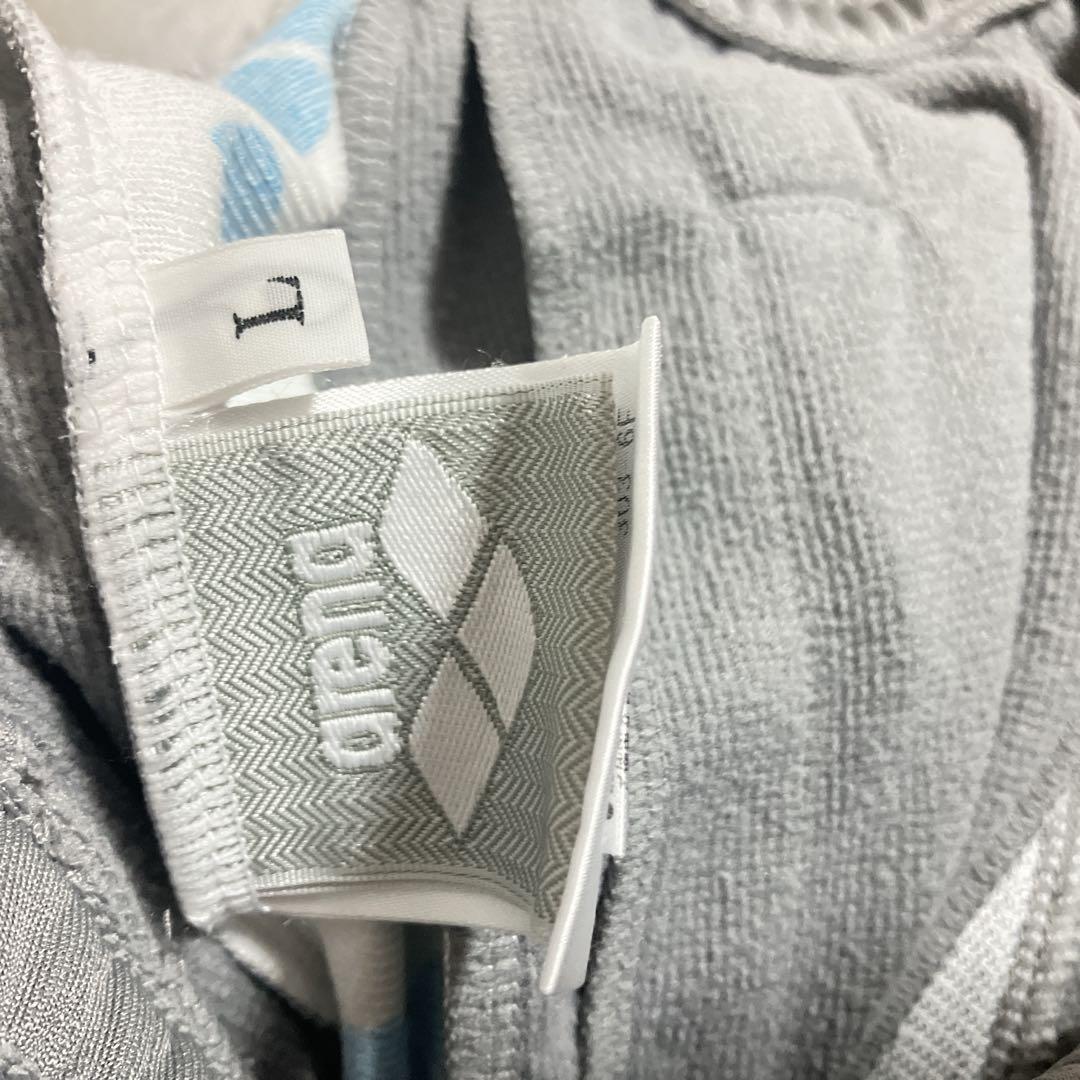 【セットアップ】arena アリーナ　刺繍　デサント製　ジャージ上下　グレー　L