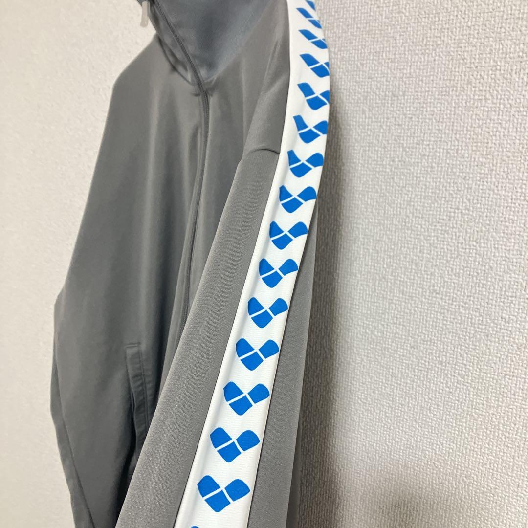 【セットアップ】arena アリーナ　刺繍　デサント製　ジャージ上下　グレー　L