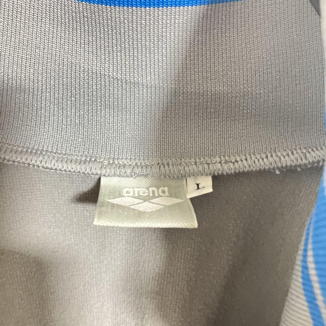 【セットアップ】arena アリーナ　刺繍　デサント製　ジャージ上下　グレー　L