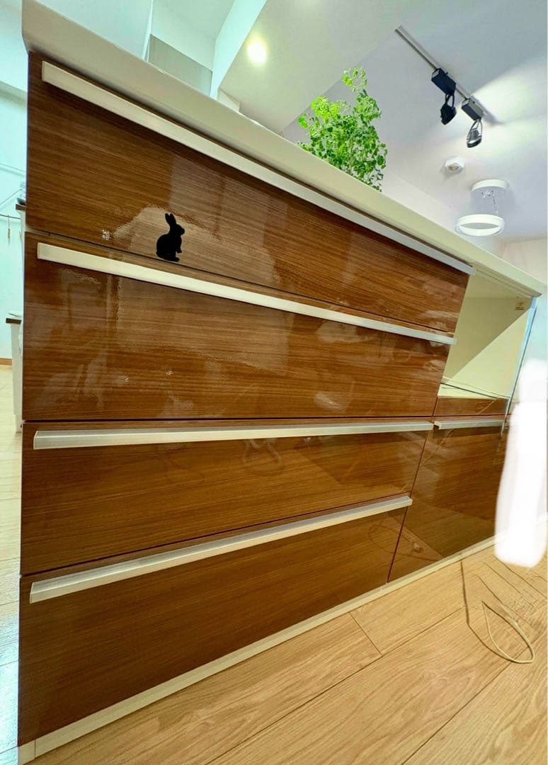 値下20年製 ウニコ ディクス キッチンカウンター W1200 ウォールナット材