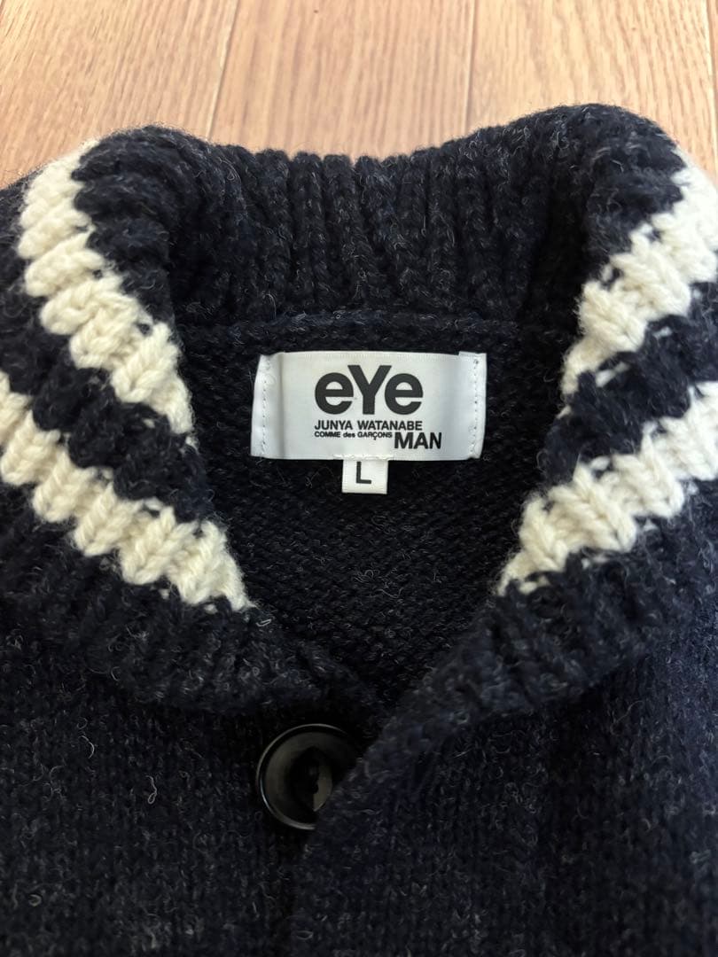 eYe JUNYA WATANABE MAN ニットスタジャン L ネイビー
