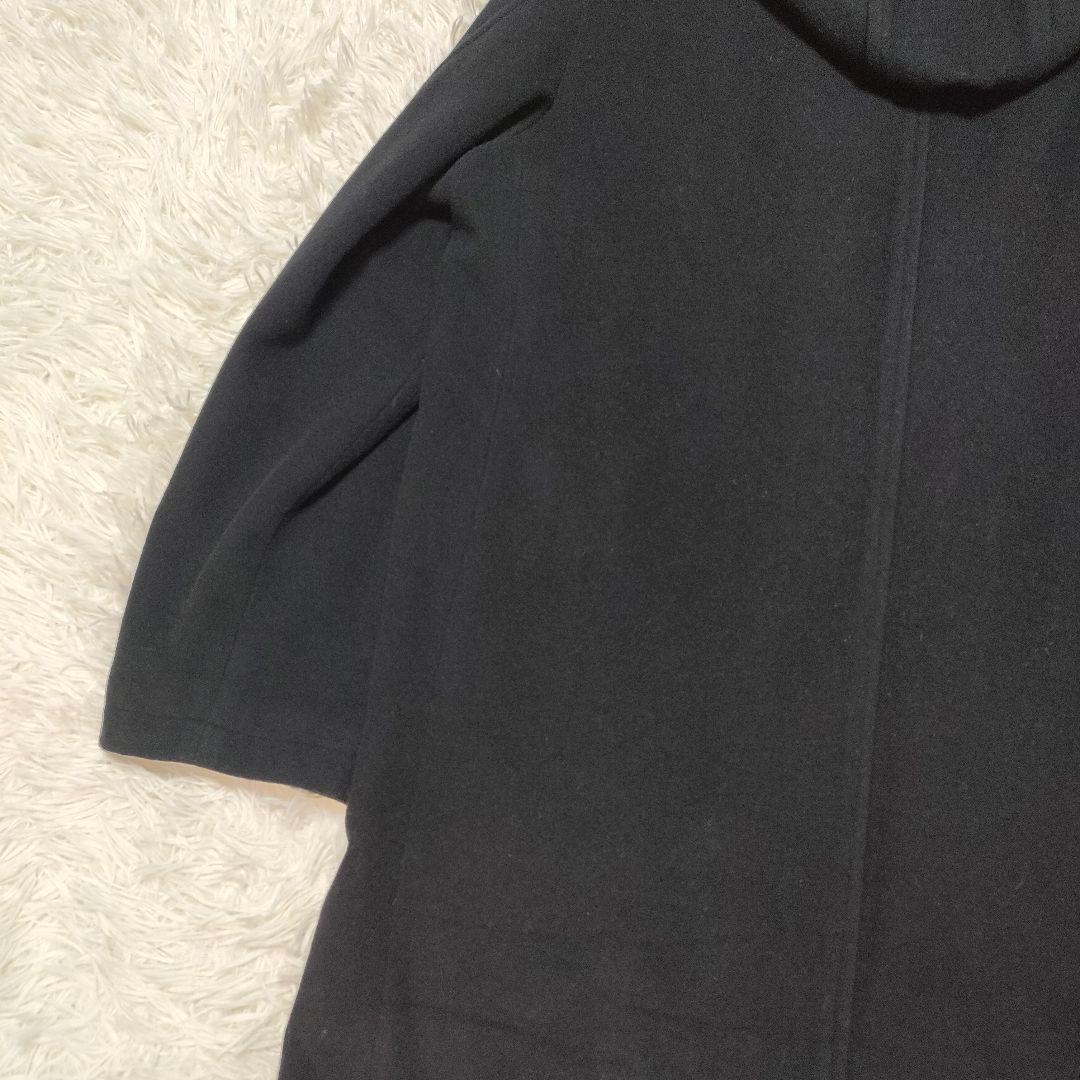 【カシミヤ】 ポールスミス　フーデッドコート　ロングコート　裏地紫　黒　メンズ