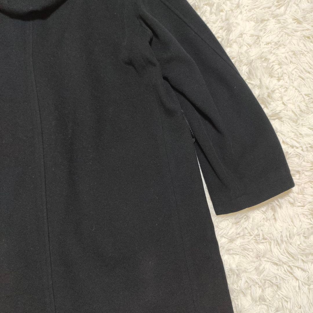 【カシミヤ】 ポールスミス　フーデッドコート　ロングコート　裏地紫　黒　メンズ