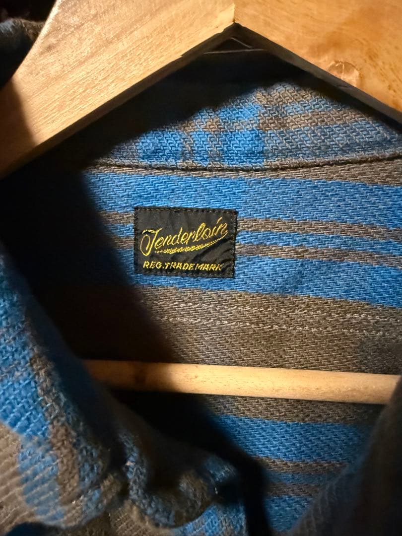 Tenderloin ブラウンブルー チェックネルシャツ