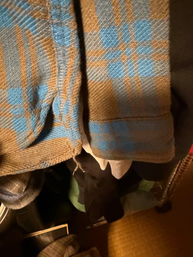 Tenderloin ブラウンブルー チェックネルシャツ