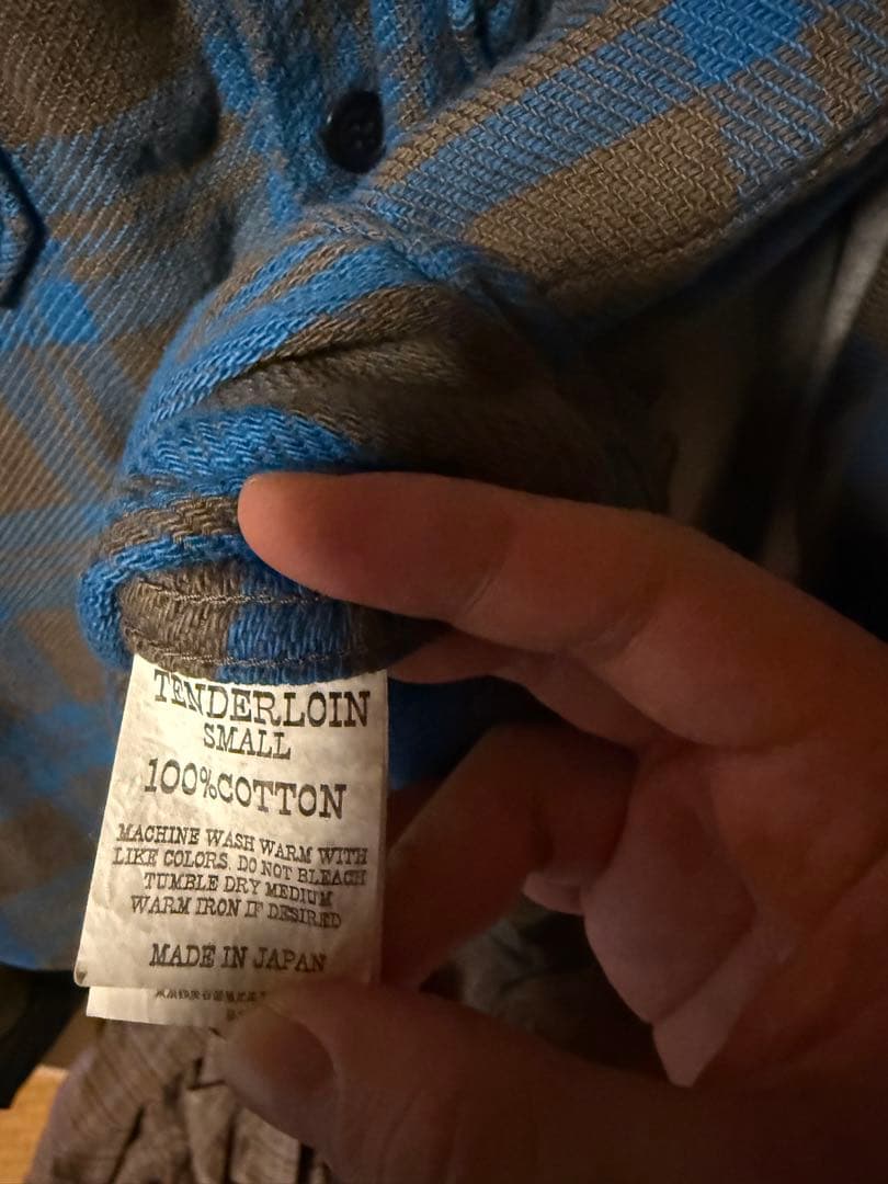 Tenderloin ブラウンブルー チェックネルシャツ
