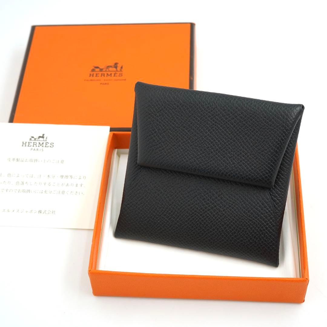 ✨新品未使用・箱付き✨　HERMES ケース　バスティア　エプソン　黒色