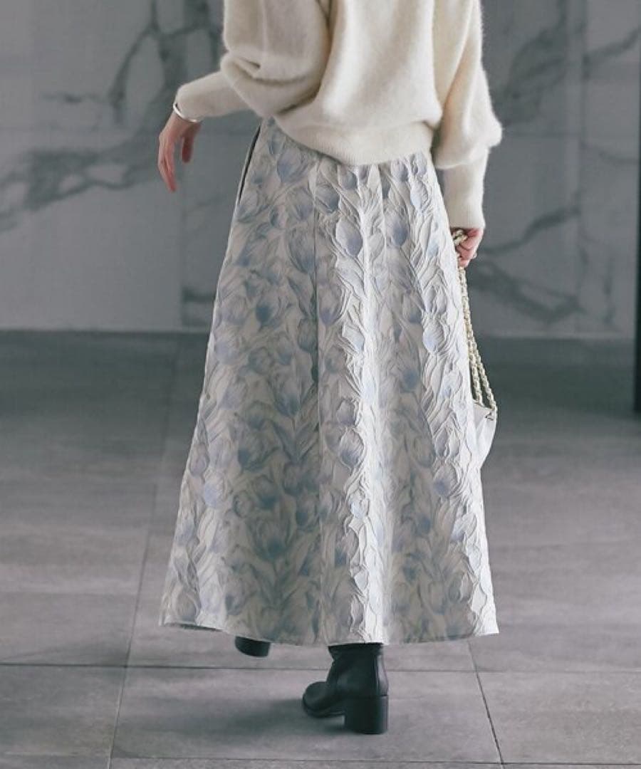 お花柄ジャガードスカート ラブティックボンボン チューリップ柄 36 Sサイズ