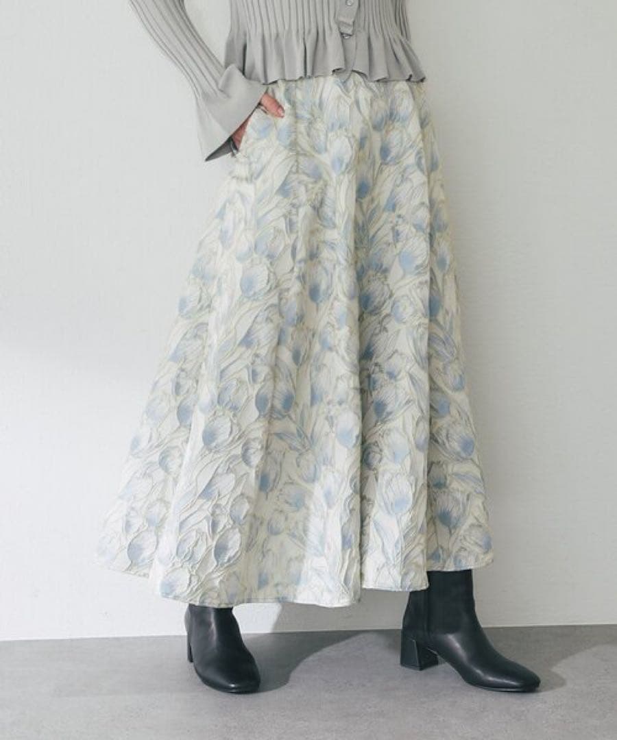 お花柄ジャガードスカート ラブティックボンボン チューリップ柄 36 Sサイズ