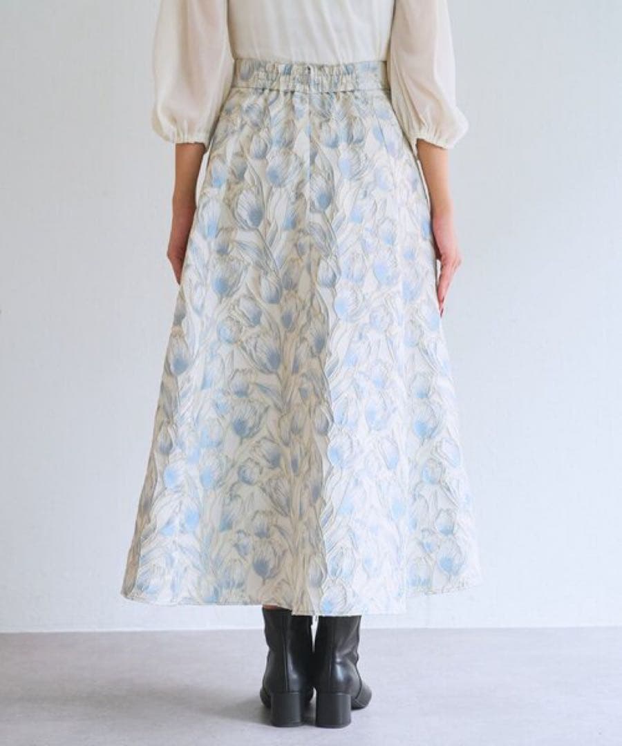 お花柄ジャガードスカート ラブティックボンボン チューリップ柄 36 Sサイズ