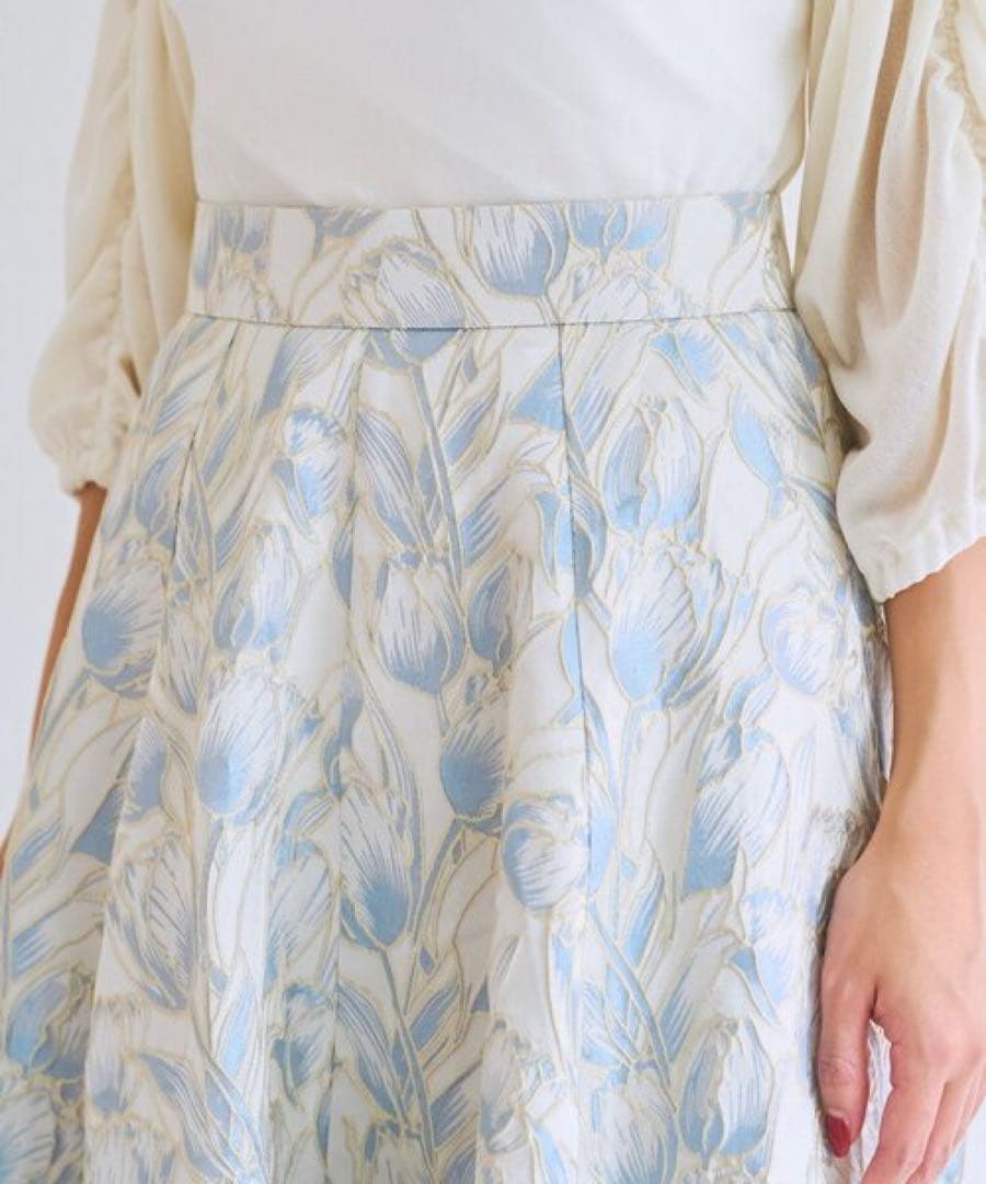 お花柄ジャガードスカート ラブティックボンボン チューリップ柄 36 Sサイズ