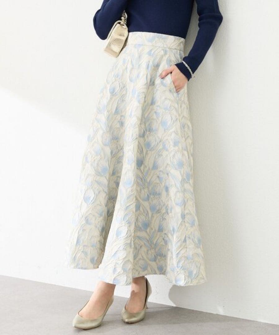 お花柄ジャガードスカート ラブティックボンボン チューリップ柄 36 Sサイズ