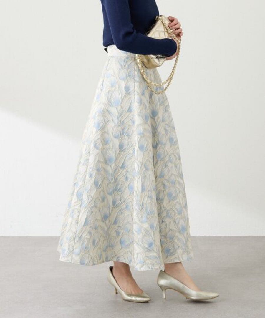 お花柄ジャガードスカート ラブティックボンボン チューリップ柄 36 Sサイズ