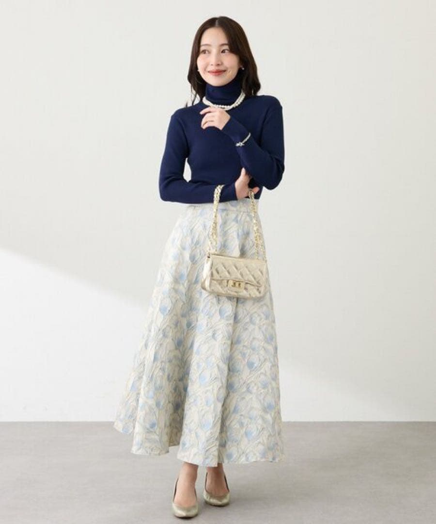 お花柄ジャガードスカート ラブティックボンボン チューリップ柄 36 Sサイズ