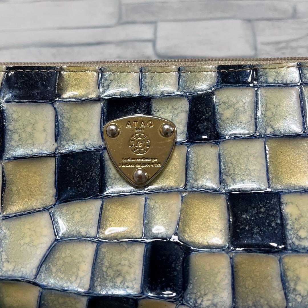 ATAO slimo スリモ ヴィトロ ブループリズム ステンドグラス 長財布 ATAO