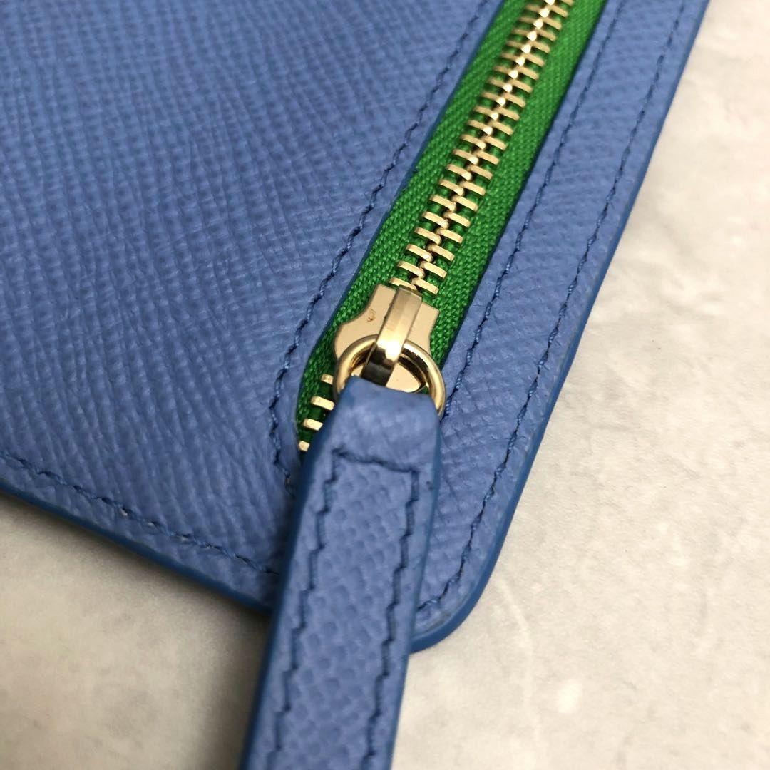 ★極美品★スマイソン カレンシー マルチジップケース ブルー レザー 箱付き