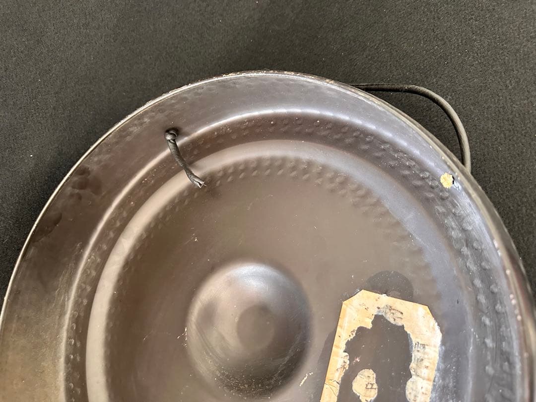 鑼　直径約36cm 古い 鎚目 鑼 重量約1336g どら 打楽器 槌目