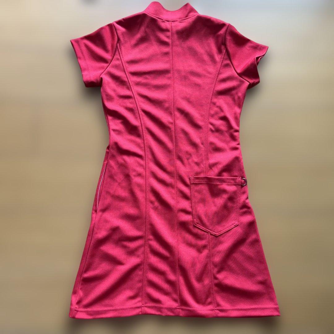 新品　タグ付　ミチコロンドン ゴルフウェア 半袖 ワンピース Sサイズ　赤