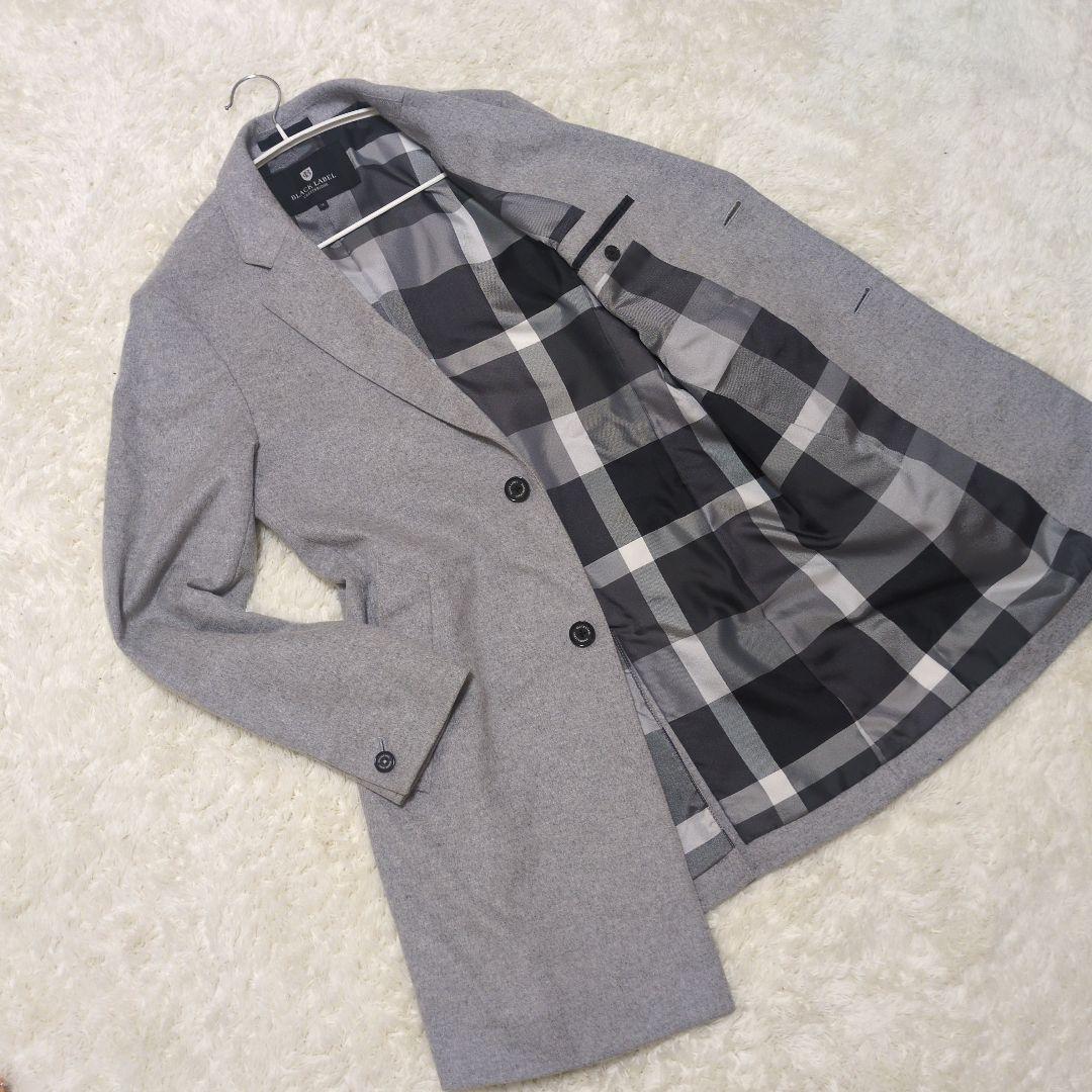 ブラックレーベルクレストブリッジ　チェスターコート　グレー　m カシミヤ
