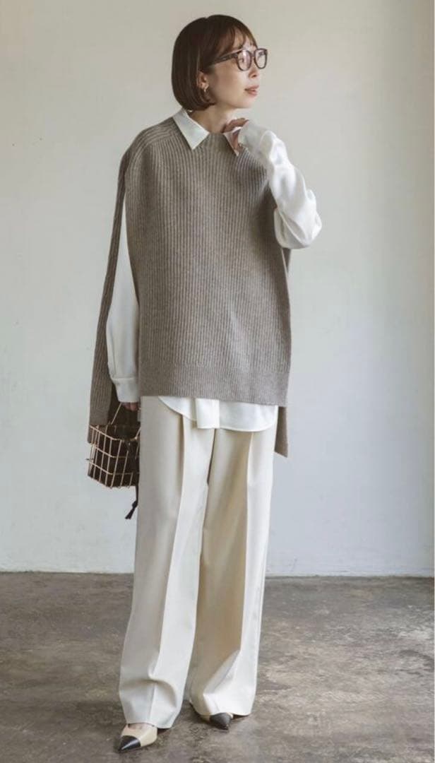 5G両畦ケープニット　ノーブル　noble ブラウン