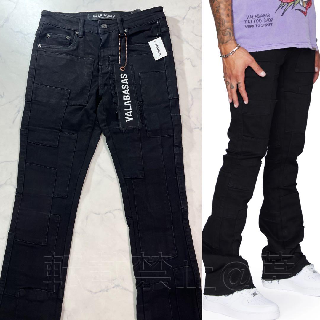 valabasas バラバサス パネルフレアスキニーデニム ブラック 新品 29
