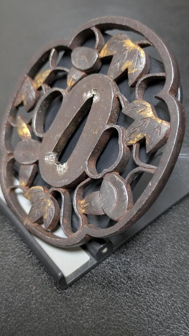 カ*ズ様 無銘：朝顔の図 鉄鍔