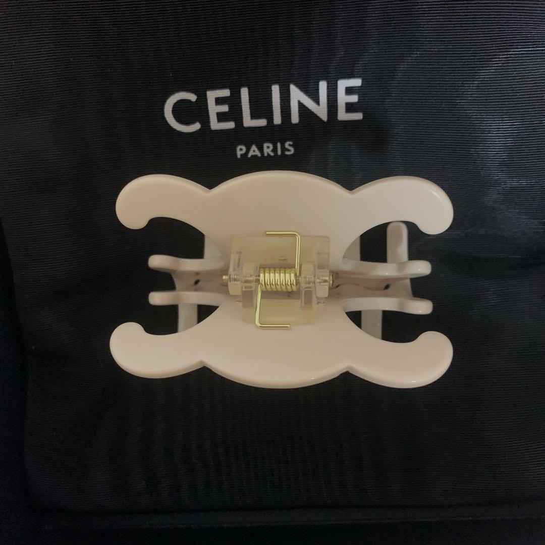 セリーヌ CELINE ラージ アイボリー ヘアクリップ ヘアピン