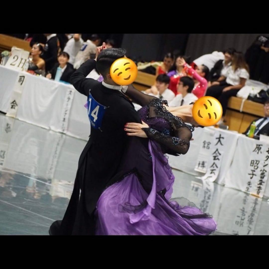 【トップブランド高級ドレス】クリスアンクローバー社交ダンスドレス《紫×黒》