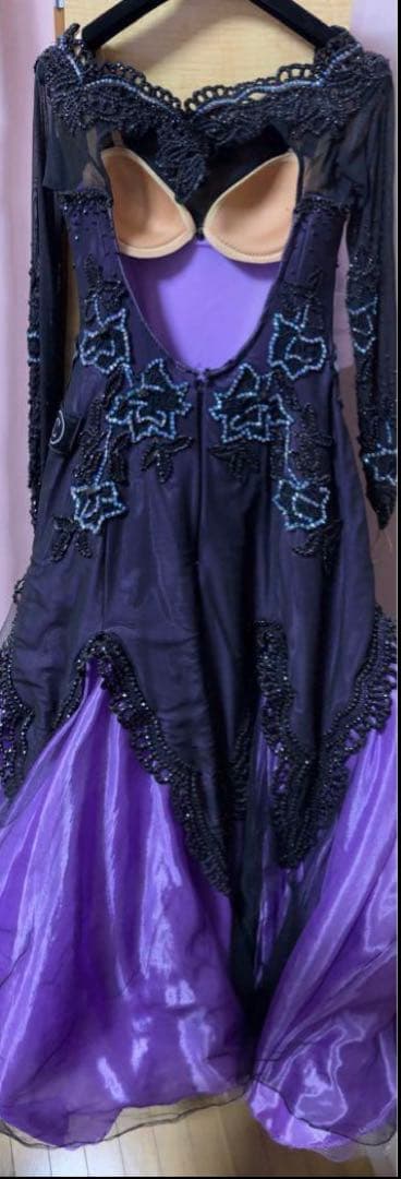 【トップブランド高級ドレス】クリスアンクローバー社交ダンスドレス《紫×黒》