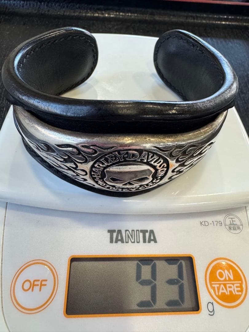 HARLEY DAVIDSON スカルバングル　レザーカバー