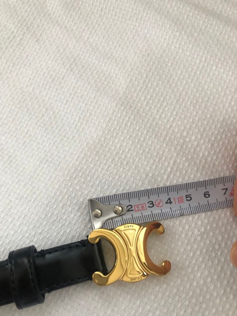 CELINE ブラックレザーベルト ゴールドバックルcancan様こ専用です。