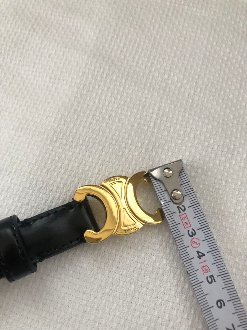 CELINE ブラックレザーベルト ゴールドバックルcancan様こ専用です。